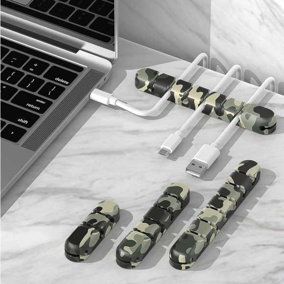 263 pcs Cord Management Organizer Kit Silicone Cable Holder (Camo Green) - Picture 2 of 6